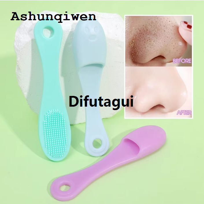 Difutagui Silicone Cleaning Brush Face Nasal Double side Massage Profesional Brushes Soft Nose Head Wash Brush Beauty