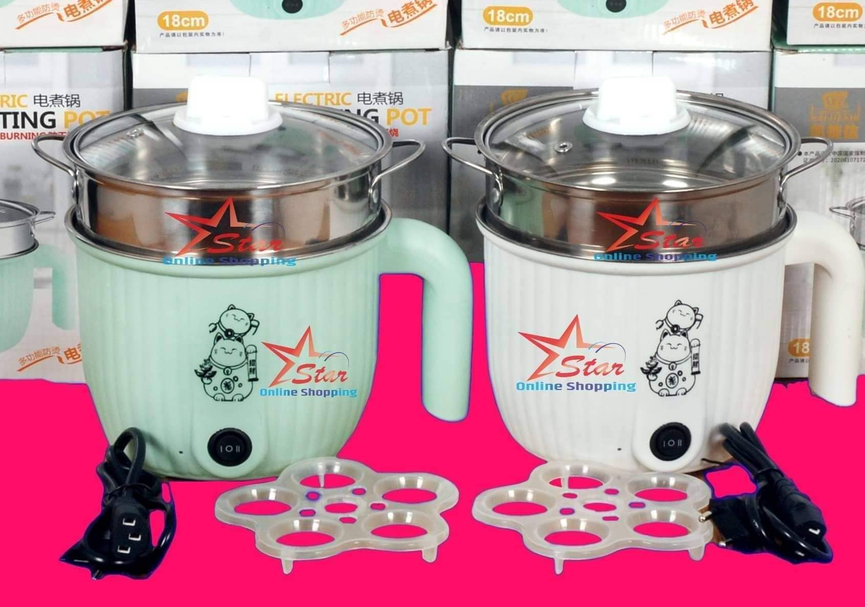 MTS Pot 2L Multifunction Pot Stainless Steel Electric Cooker Steamer Boiler Pot Steamer Multicooker, Fry & Steam 2in1 Pot