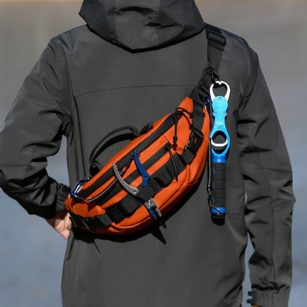 Multifuctional Waterproof Fishing Tackle Bags Multi Layer Zipper Pocket Fishing Lure Bag Chest Pack Lure Fishing Fishing Waist Bag Hiking Climbing