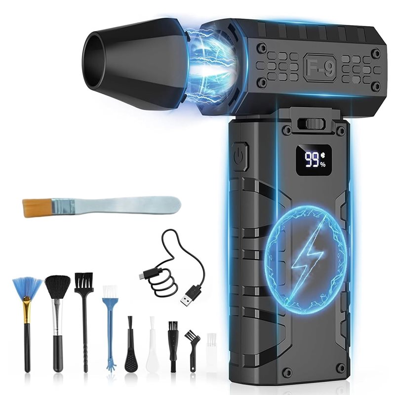 Turbo Fan 130000RPM Handheld Blower 100 Gears Brushless Motor Turbo for Camping/Car Cleaning/Dust Removal