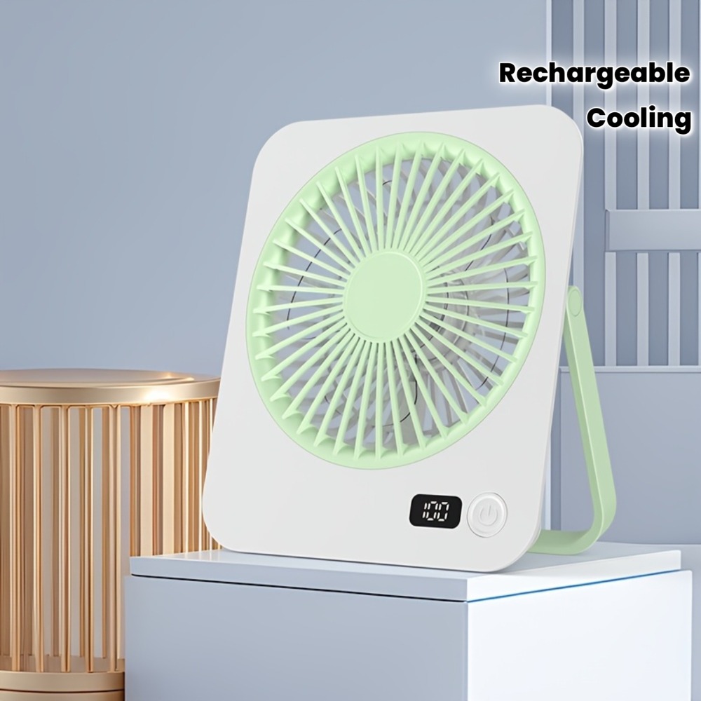 Lightweight Rechargeable Foldable Desk Fan 180-degree Rotatable Rapid Cooling Portable 5-speed Electric Fan Low-noise Strong Wind Mini Outdoor Fan House