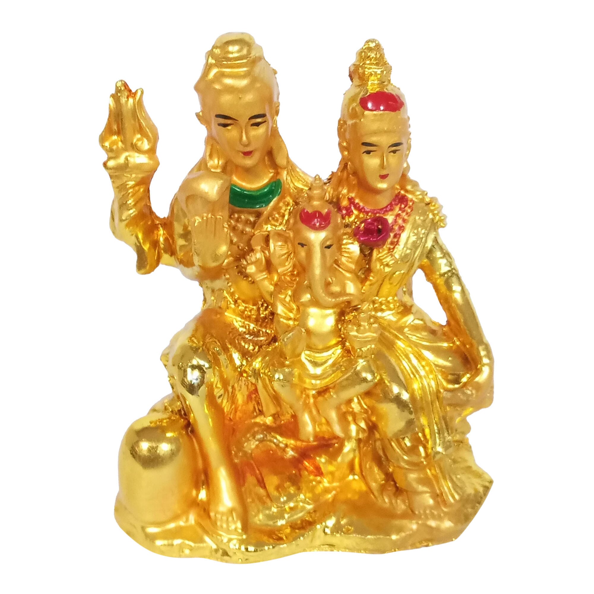 Lord Shiva Pariwar Golden Ceramic Showpiece / God Resin Figure / Statue / Gift Item