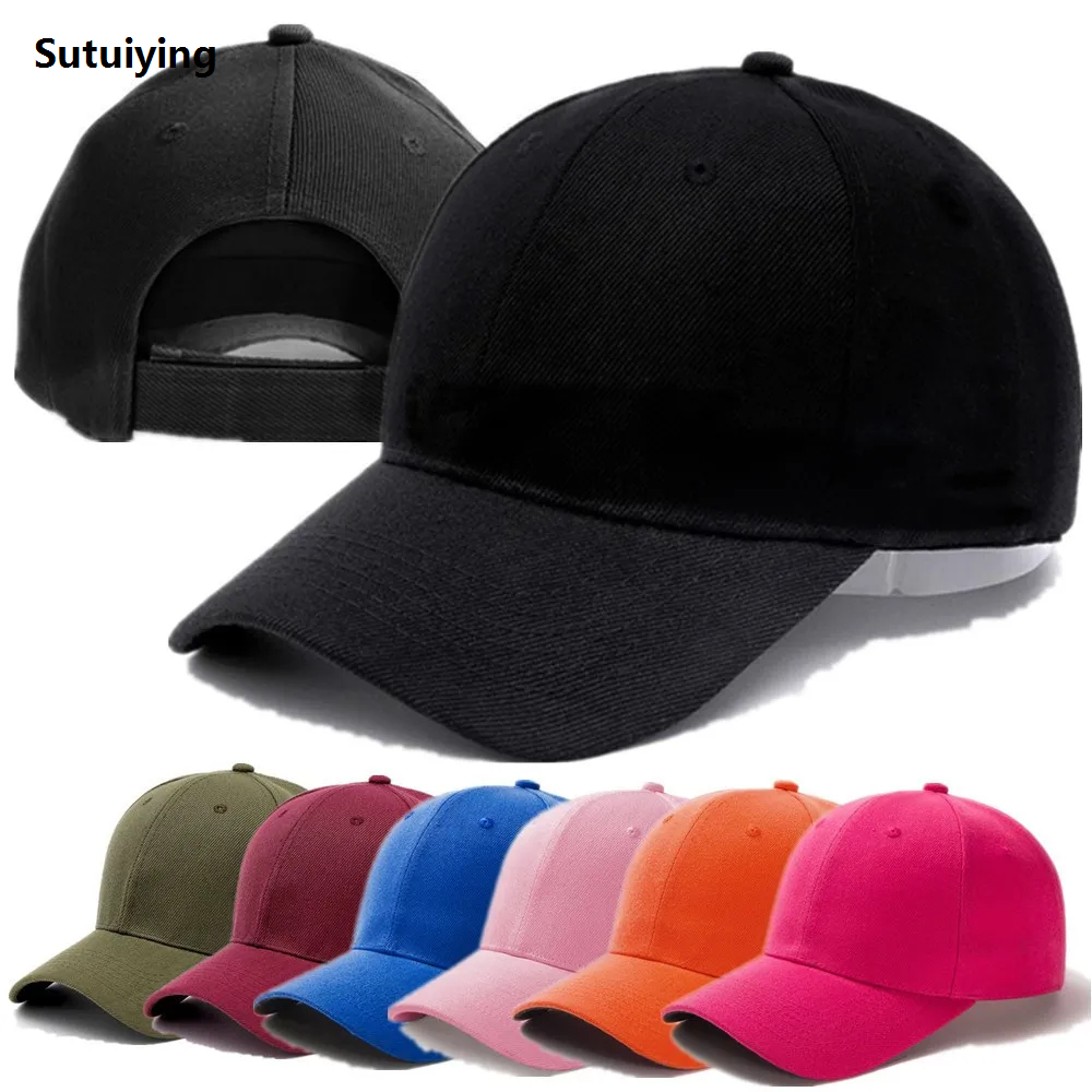 Sutuiying Women Men Cotton Solid Baseball Cap Fashion Snapback Hat Female Outdoor Fifty percent discount Simple Washed Vintage Visor Casual Cap Hat For Women Men
