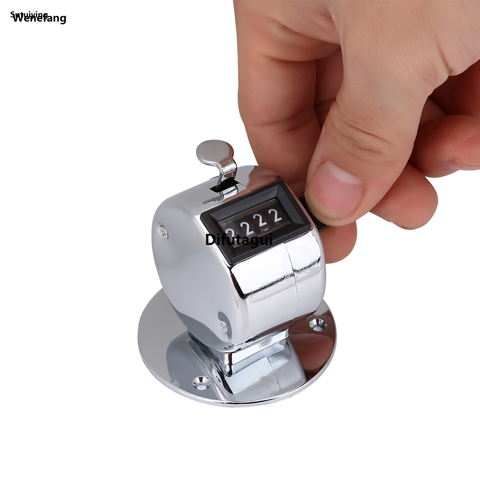 Difutagui Wenefang Sutuiying Handheld 4 Digital Tally Counter Mechanical Palm Clicker Sales promotion Original Sales promotion Number Count Assorted Tally Counter Number Count