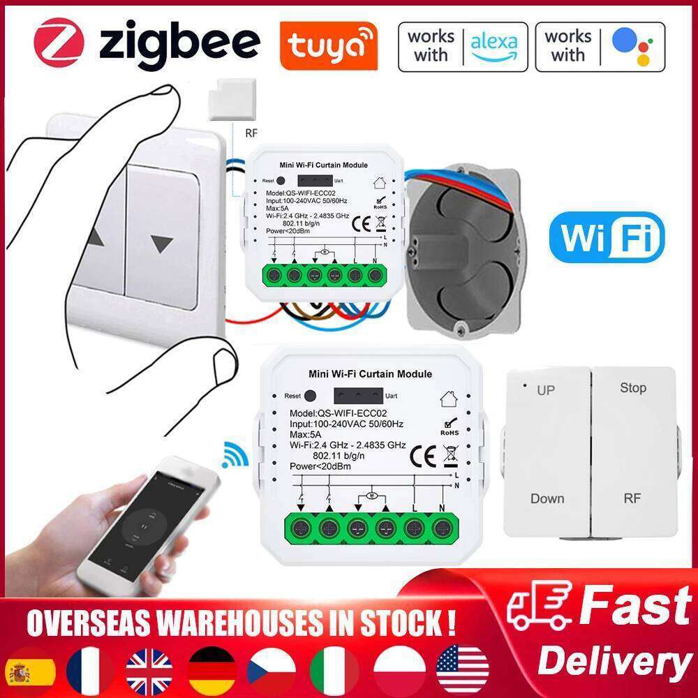 Tuya WIFI ZigBee Smart Switch RF Module Extensible Curtain Timer Controller For Alexa Google Home Voice Control