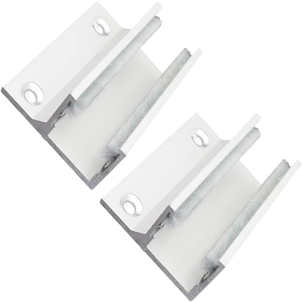 2 Pcs Durable Aluminum Alloy Floor Guide Silver Square Door Guide Anti-Collision Block Shower Room Glass Sliding Door