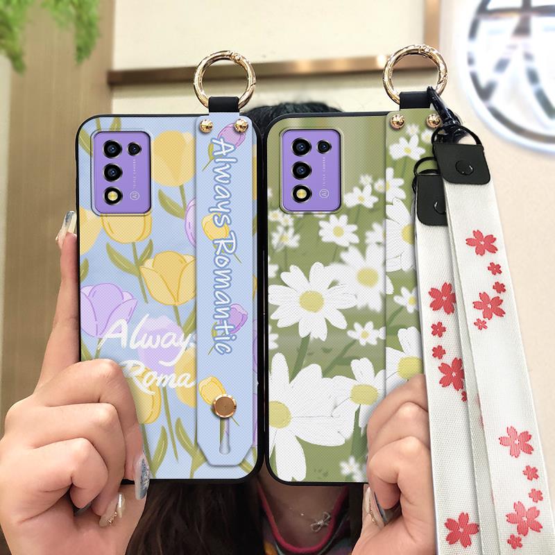 Wristband Durable Phone Case For ZTE Libero 5G iii/A202ZT Lanyard Anti-dust Phone Holder Soft case Silicone Wrist Strap