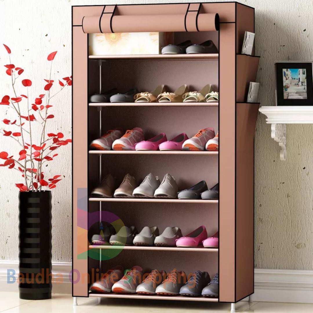 6 Layers Shoe Rack Portable And Folding (60 X 30 X 108 Cms)