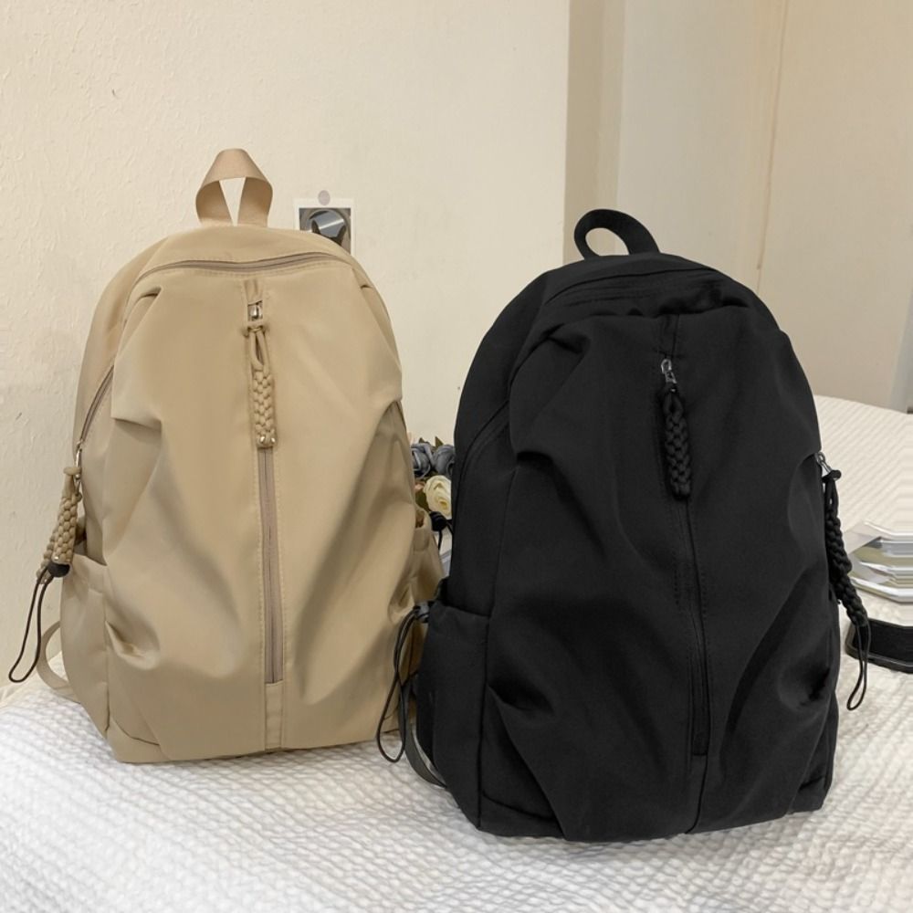 Fashion Polyester Trendy Backpack Multi-pocket Mochila Casual Schoolbags High Capacity Casual School Bags College Students
