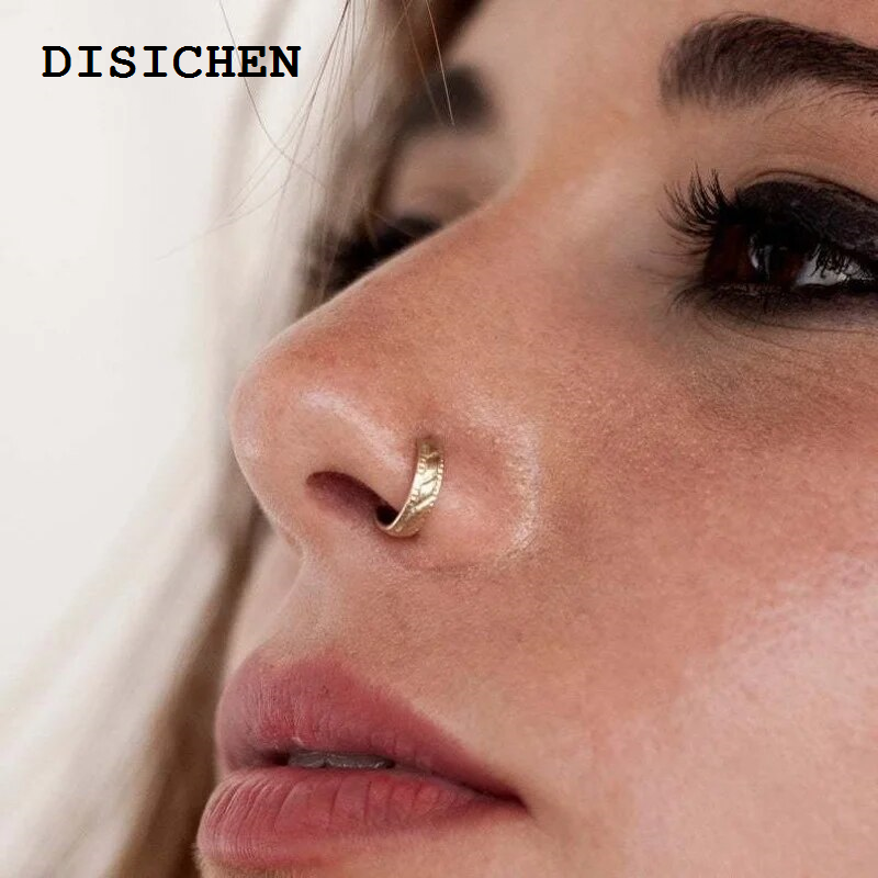 DISICHEN Sales promotion New Arrival Copper Small Nose Rings Gold Color Body Clips Hoop for Women Men Cartilage Piercing Jewelry
