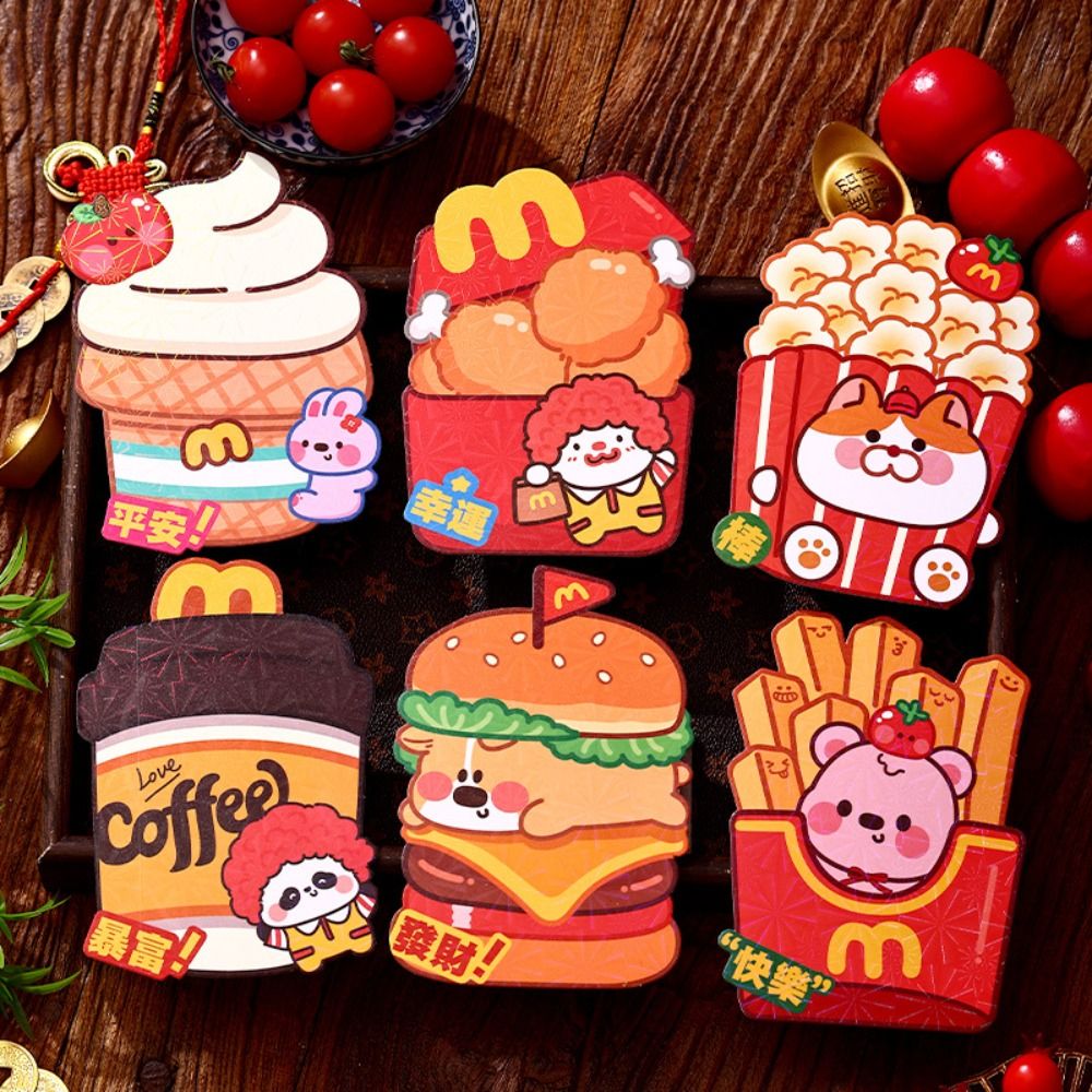 6Pcs New Lucky Red Envelopes New Year Blessing Shiny New Year Red Packets Chinese Style 2026 Luck Money Bag Spring Festival