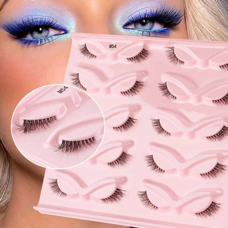 3/5/10 Pairs Fox Eye Wispy Fluffy Faux Cils Makeup Natural Winged Fake Eyelashes Wholesale Half Lashes maquille