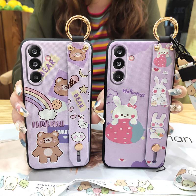 Soft case Protective Phone Case For Samsung Galaxy M36 5G/F36 5G/SM-M366B/E366B Cute Wristband Wrist Strap Anti-dust