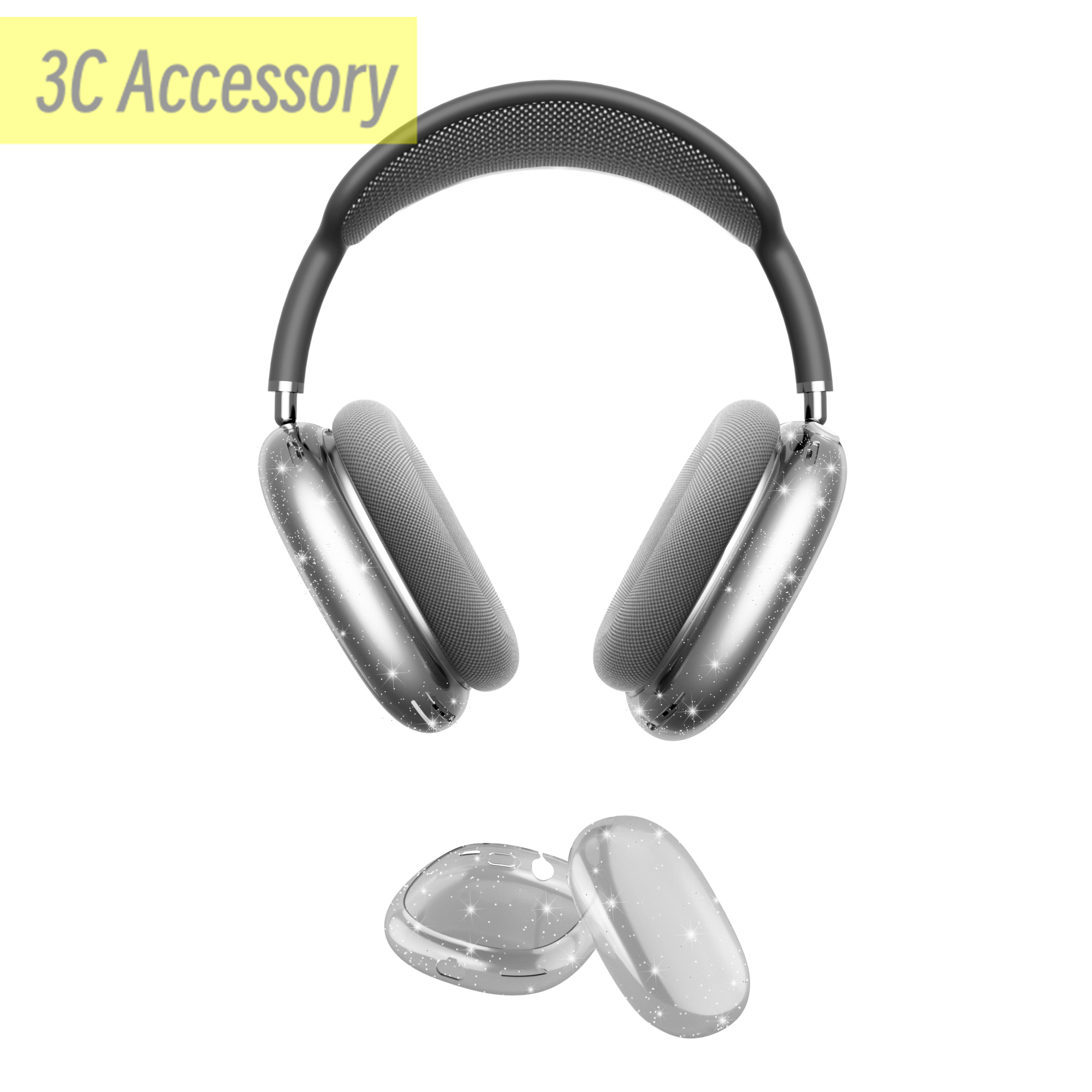 Sales promotion 2024 New for AirPods max case soft shell transparent earphone case Anti scratch cover for apple airpods max glitter silicon case