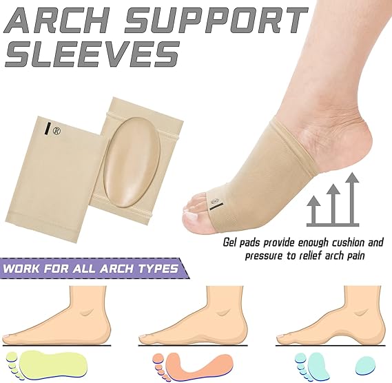 Cushioned Arch Support Braces Gel Pads - 1 PAIR