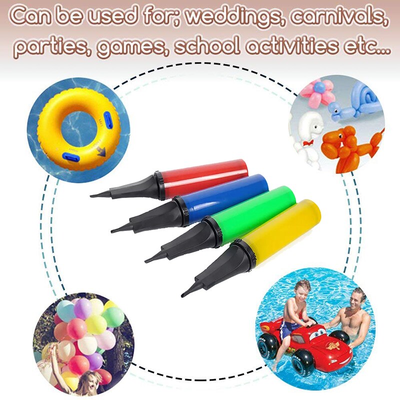 Hand Air Pump for Balloons - 9" Portable Manual, Mini for Inflatables, Pool Floats, Party Garlands, Exercise and Yoga Balls