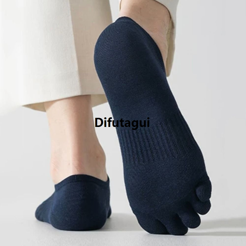 Difutagui Luxury Boat socks toe breathable elastic socks five fingers New style men's thin deodorant socks short cotton ankles summer