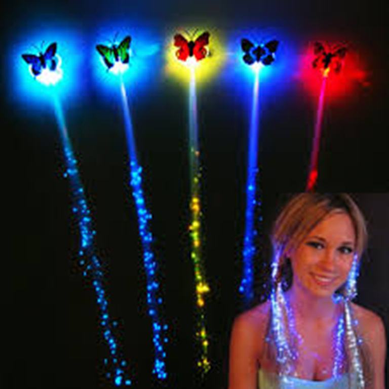 1 Piece Led Butterfly Hair Braid Flashing / Glow / Light Up / Luminous Hair Clips
