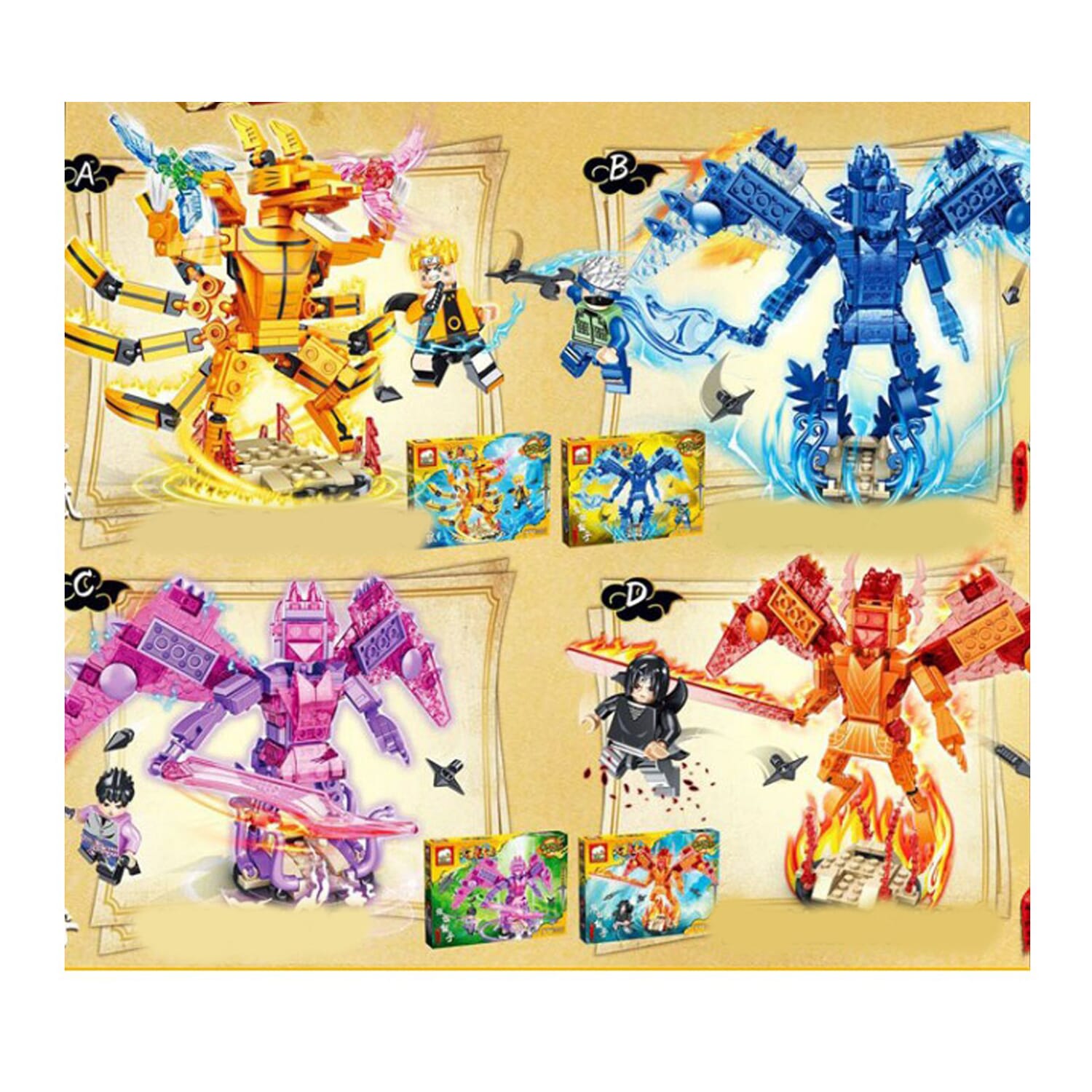 Nartuto / Sasuke / Kakashi / Itachi Building Blocks