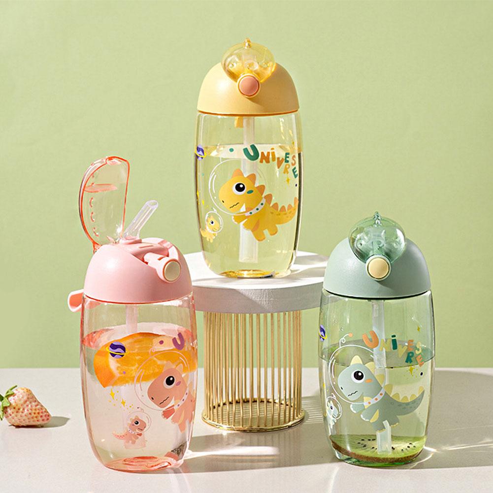 500 Pattern, and Cup Straw Portable Kids Lid Practical Dinosaur Cup, Outdoor Water Bottle, Drop Resistant, Ml