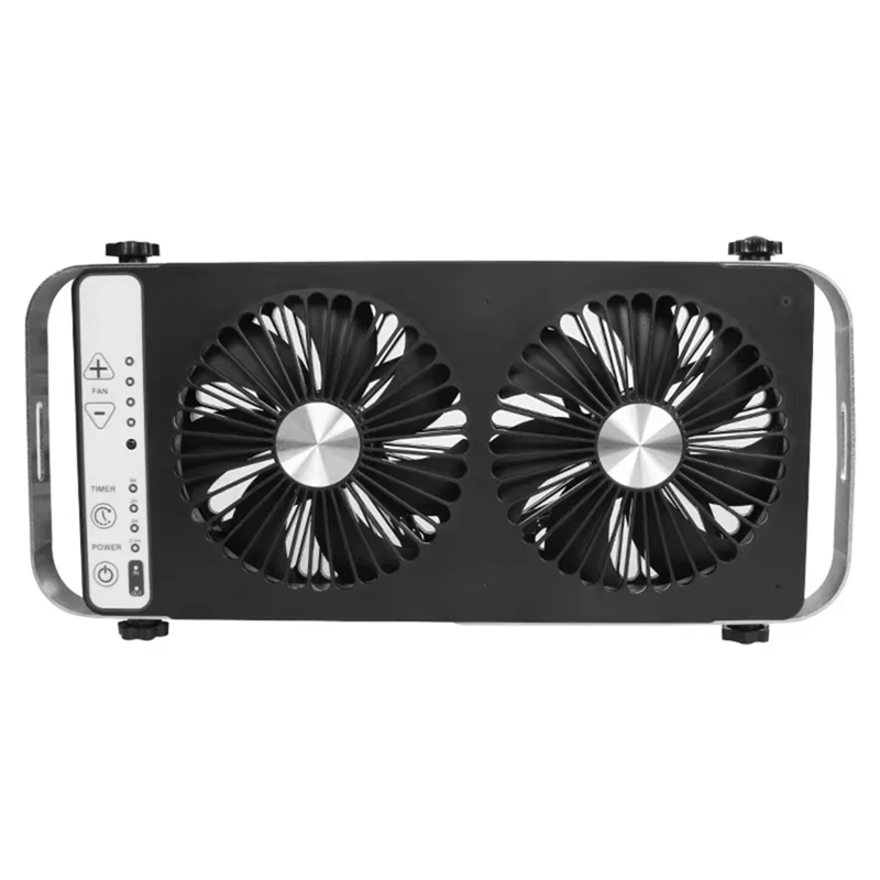 CGearuppt 12V DC Rv Silent Roof Fan Portable Fan Removable Bed Car Mute Two-Way Exhaust Fan Car Sunroof Row Radiator Cooling Black
