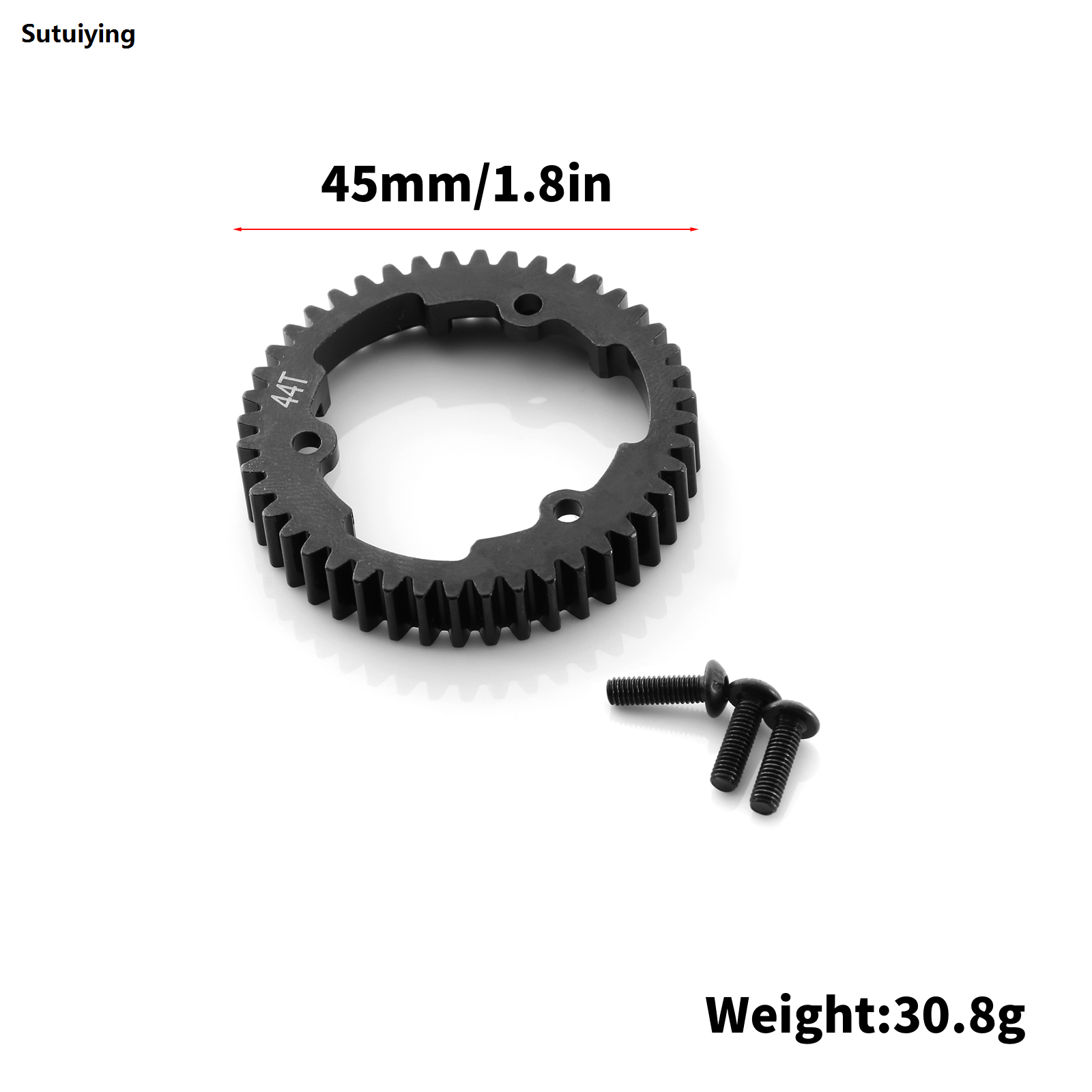 Sutuiying Hardened Black Steel 44T M1.0 Spur Gear 6438 for 1/8 TRAXXAS High Quality Maxx Slash 6S RC Car Upgrade Parts Accessories