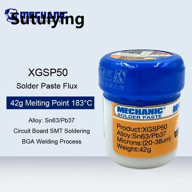 Sutuiying solder paste MECHANIC Solder Paste XG-50 Soldering Paste 183 degree XG 50 Sn63 Welding Flux for Mobile Phone Motherboard Repairhand tools