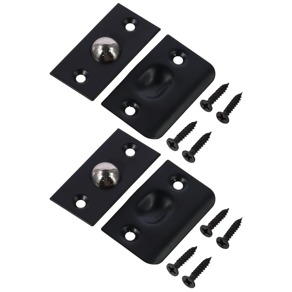 Durability Stainless Steel Cabinet Latch Lock Black 55×27.7×33mm/53.3×26.4mm Invisible Door Buckle Irregular Modern Spring Bumper Bead Lock Closet