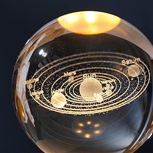 Big Size 8Cm 3D Decor Crystal Ball Night Light Starry Lamp LED Night Light-Solar System