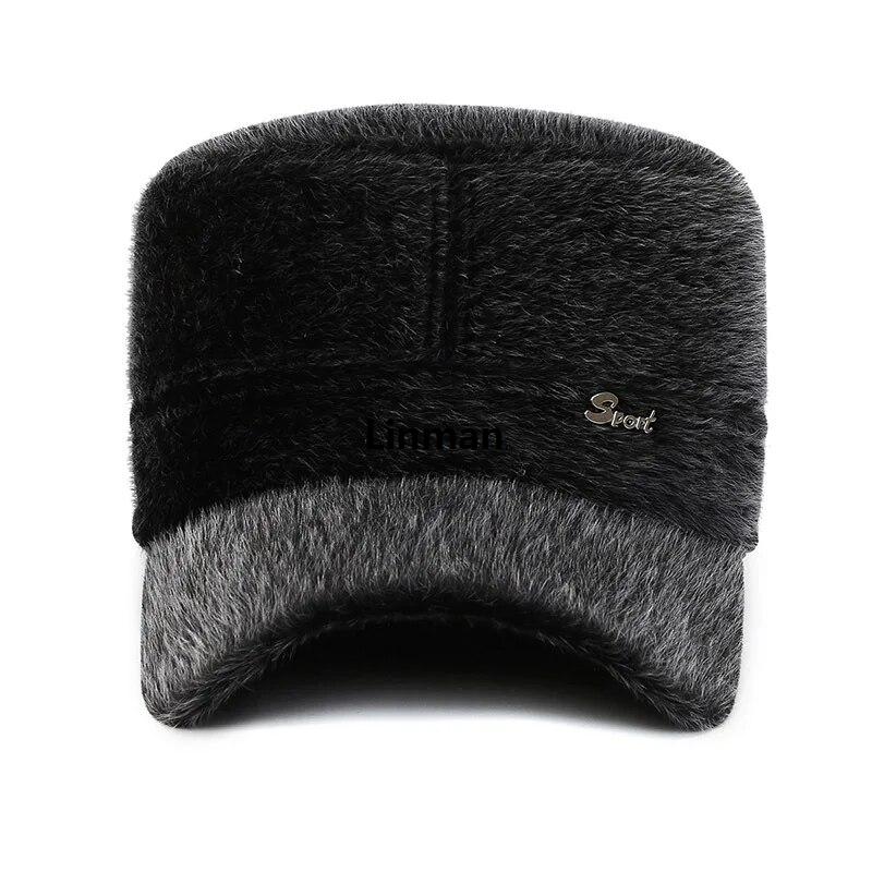 Linman NIXHIT Winter Baseball Caps For Men Warm Man's Cap Faux Wool W【2025 Version】indproof Thick Ear Protection With Earflaps Dad Hat Casual A375
