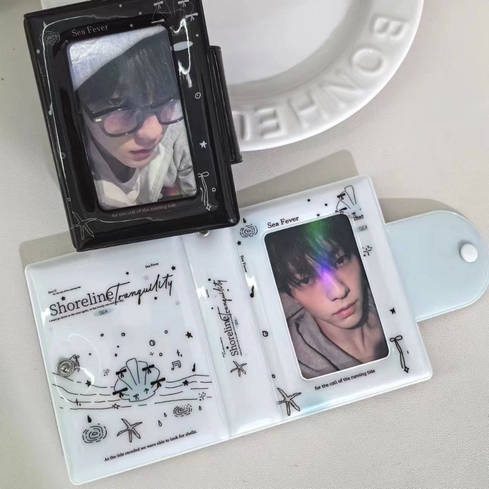 Cute Shining Shell Series Love Card Album 3 Inch Mini with 20 Internal Pages Photocard Binder PVC Idol Card Collect Book