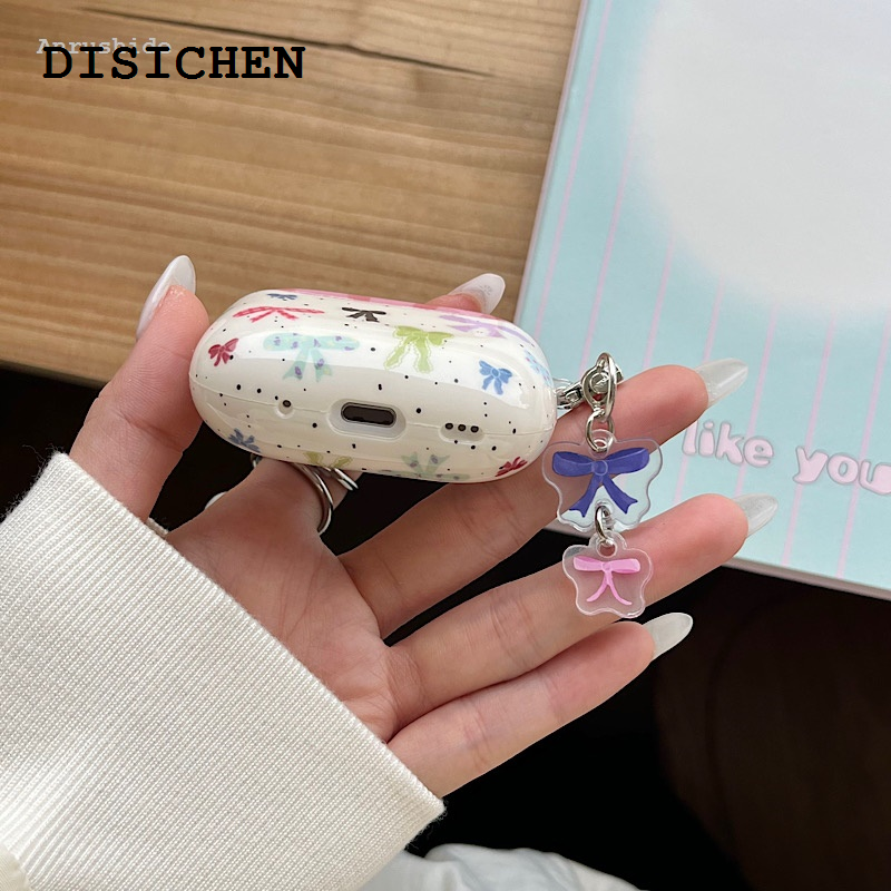 DISICHEN 2025 New Anrushide Korean Ins Cute Colourful Bow For Apple Airpods Pro 1st Generation High Quality 2nd Generation 3rd Generation 4th Generation Bluetooth Headse