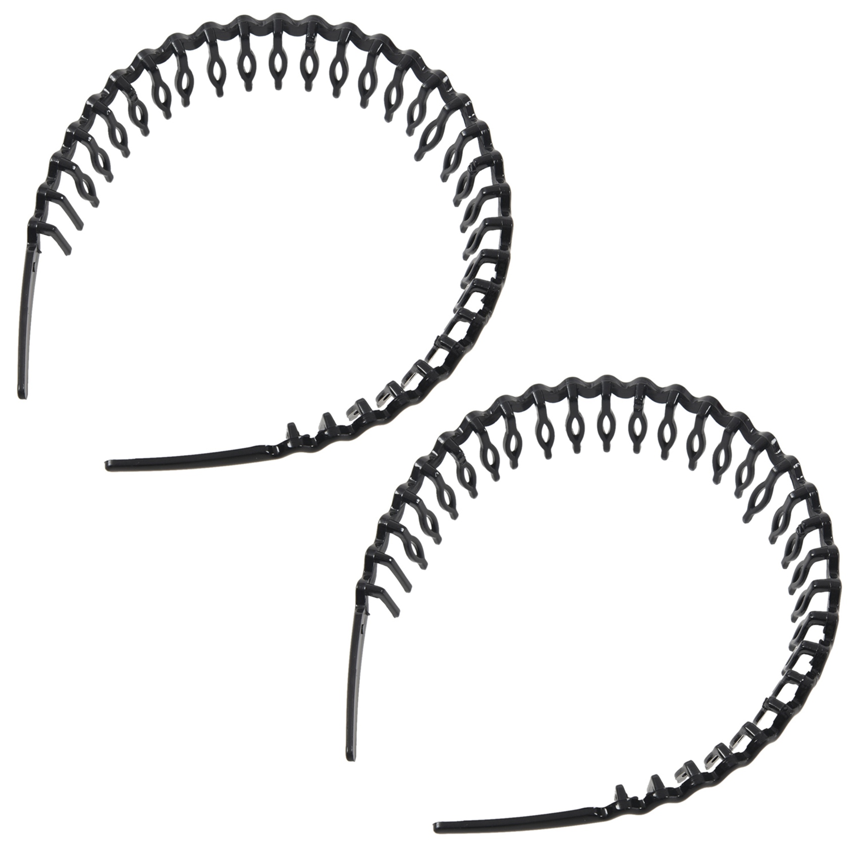 fasdaga 2X Lady Black Plastic Hair Hoop Headband Ornament Teeth