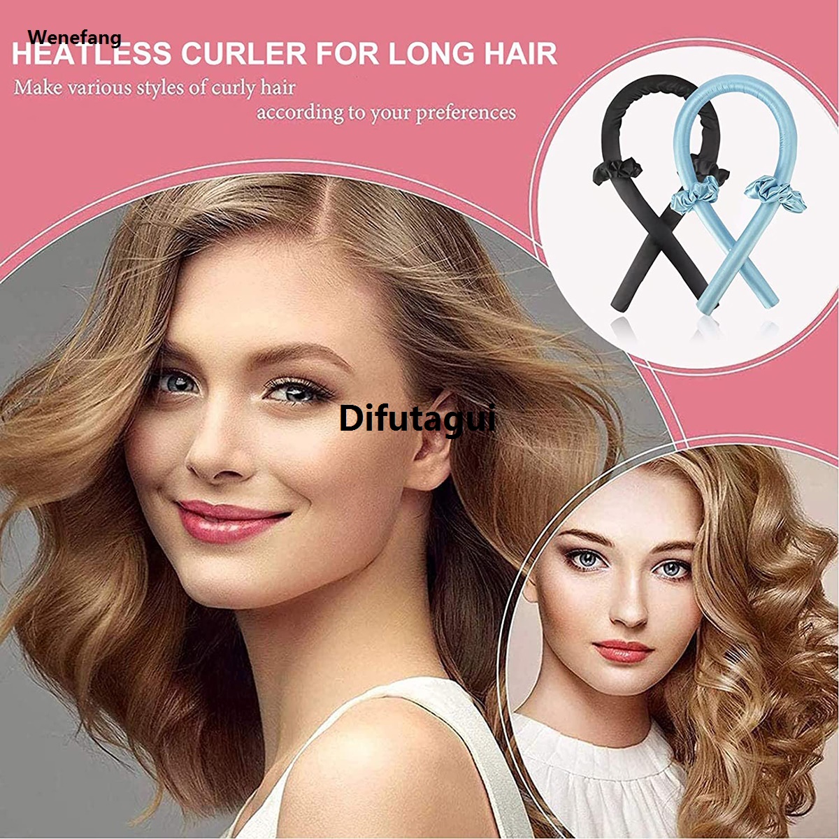 Difutagui Heatless Curler Hair Curling Iron Headband Lazy Curler Silk Heatless Hot Original Selling Curling Wand Make Curly Hair Styling Tool boucleur cheveux