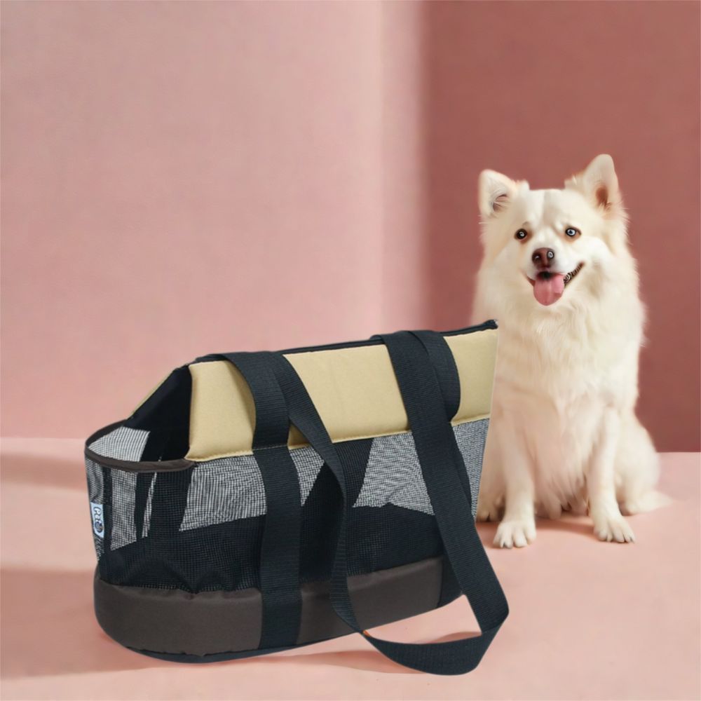 Portable Oxford Cloth Pet Carrier Black Breathable Pet Bag Foldable Lightweight Pet Backpack Travel