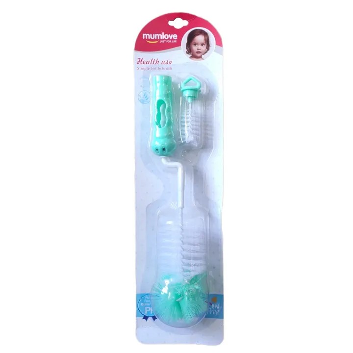 Long Handle Baby Feeding Bottle Nipple Cleaning Brush Set of Nylon & PP (601