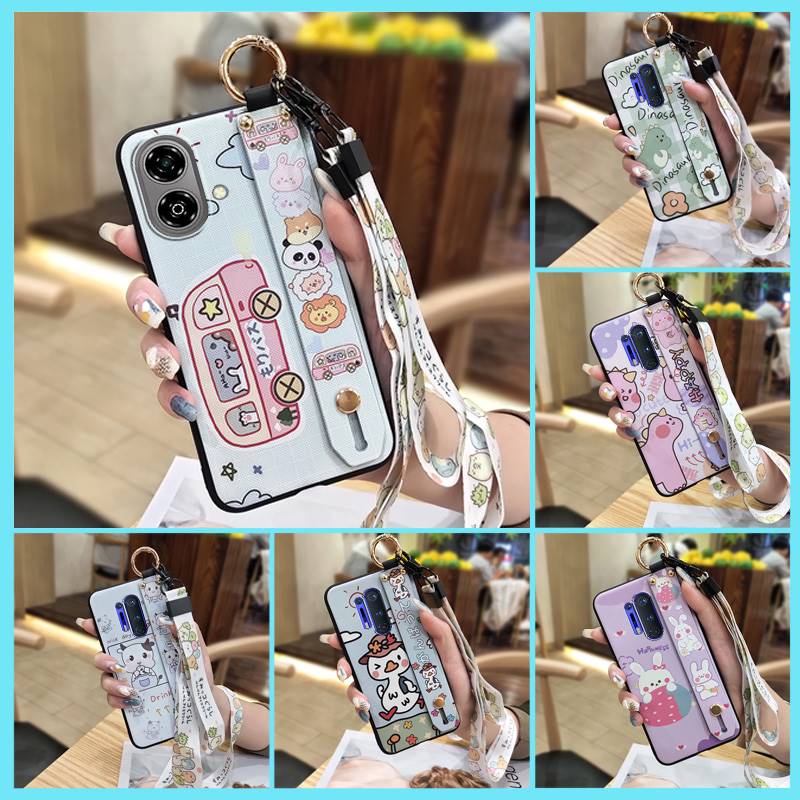 Shockproof Soft case Phone Case For ZTE Blade A35e 6GB RAM 64GB Silicone Phone Holder Wrist Strap Fashion Design Cute