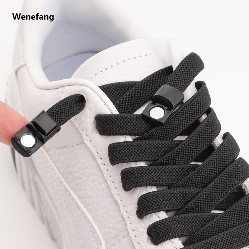 Wenefang NEW NoTie Shoelaces Magnetic Shoe Laces Clip Flat Elastic Stretch Sales promotion Laces Sneakers Woman Men Children Casual Shoelace for AJ AF1