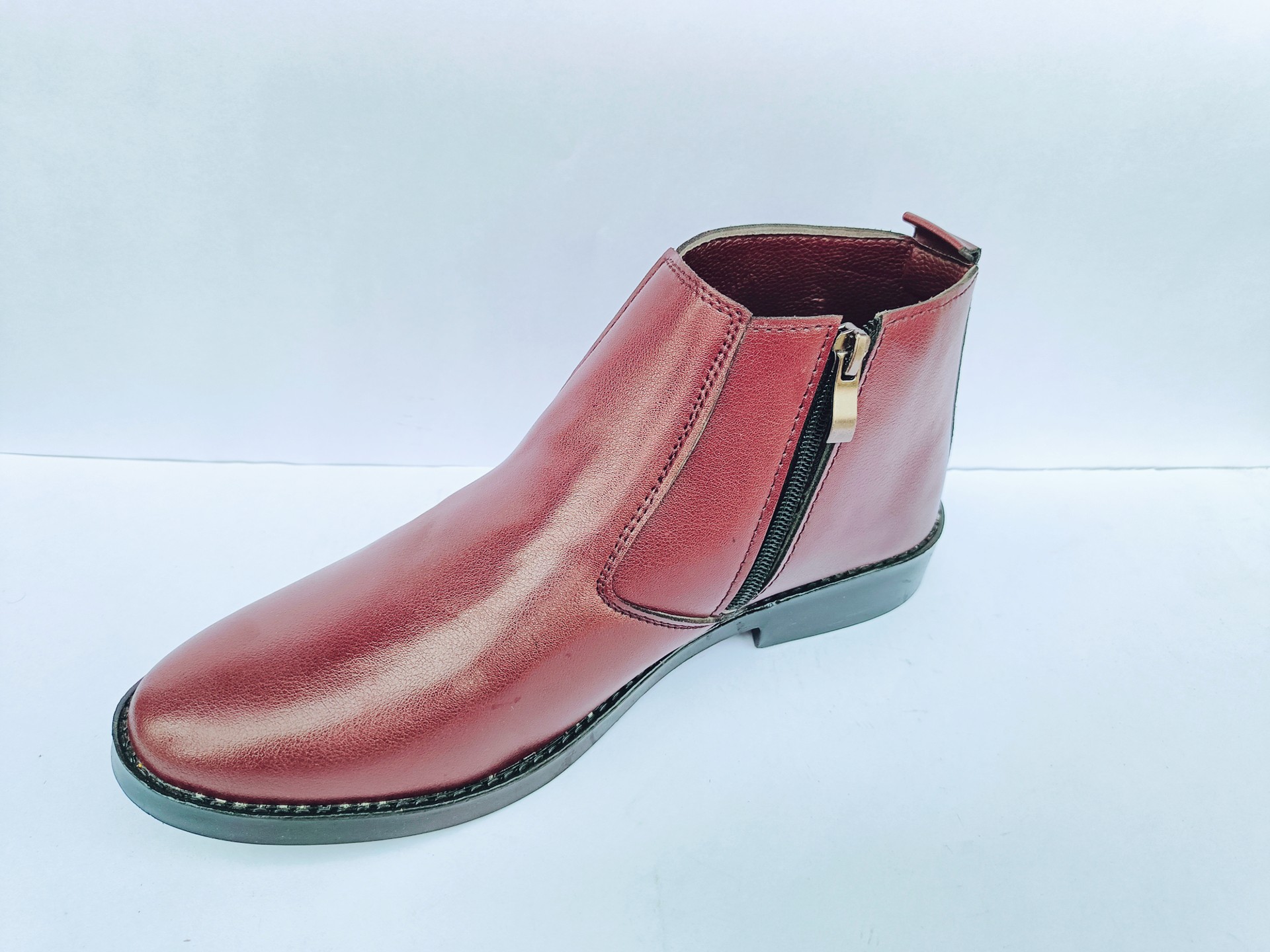 Brown Premium Leather With ZIp Boot For Men