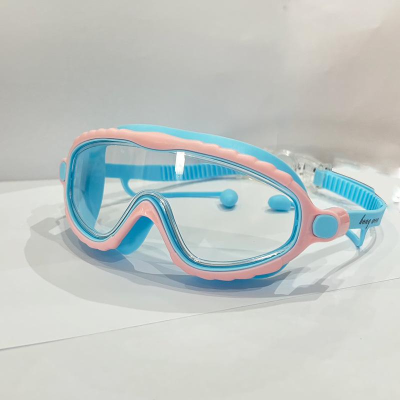 2025 New Kids Swimming Goggles Boys and Girls Waterproof and Anti-Fog Large Frame Diving Goggles HD Student Swimming Equipment