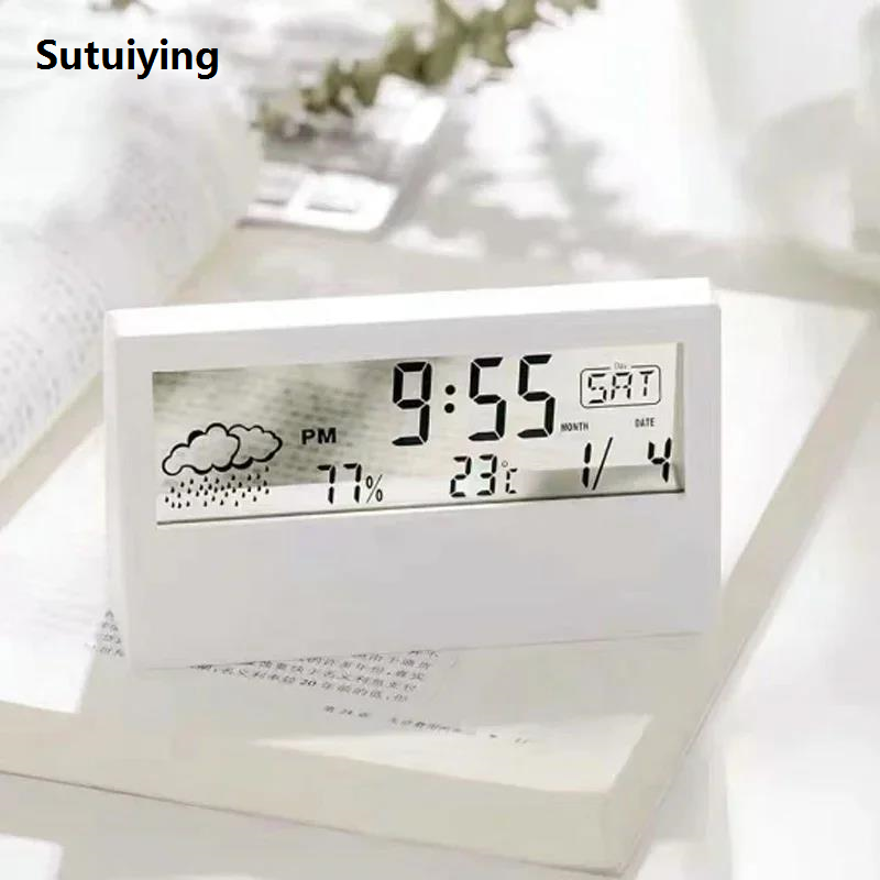 Sutuiying LED Thermometer Thermo-Hygrometer Multifunction Electronic Temperature 2025 New Humidity Meter Weather Station for Home With Alarm Clock