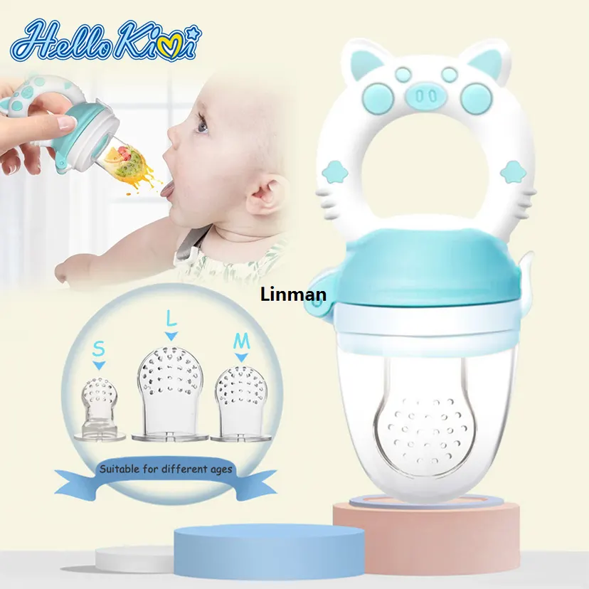 Linman HelloKimi Baby Pacifier Fresh Food Feeder Newborn Infant Soother Fresh Fruit Milk NiNew bbler Safety Silicone BPA Free Toddlers 3 Different Sized Silicone Teething Pacifiers