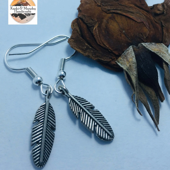 Silver Leaf Drop Earrings. Jhumka. Earrings