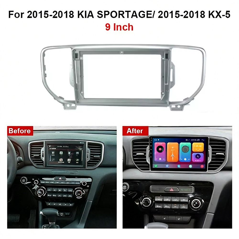 Professional 9inch Screens Navigation Fascia DIY Decorative Fascias Panel Frame Canbus Kit Dash Panel for KIA SPORTAGE KX5 2015-2018 Car Interior