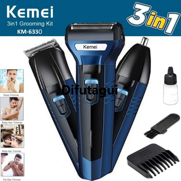 Difutagui New style Shaving Machine Km-6330 kemei 3 in 1 Rechargeable Affordable Hair Clipper beard trimmer hair removal machine