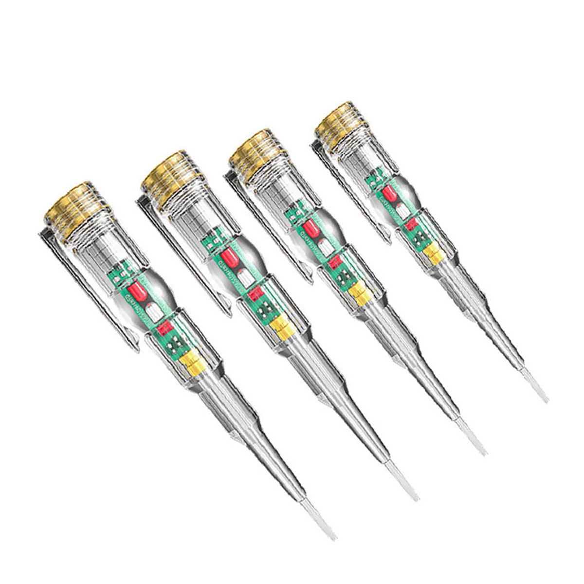 OUMERY 4PC Intelligent Induction Power Voltage Detector Pen 24-250V Circuit Tester Electrical Screwdriver Indicator Electrician