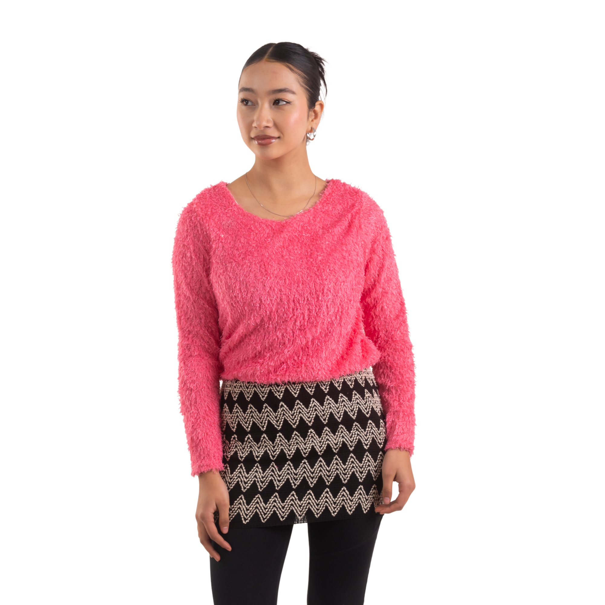 Angura Full Sleeves Elastic Waist Long T-shirt For Women