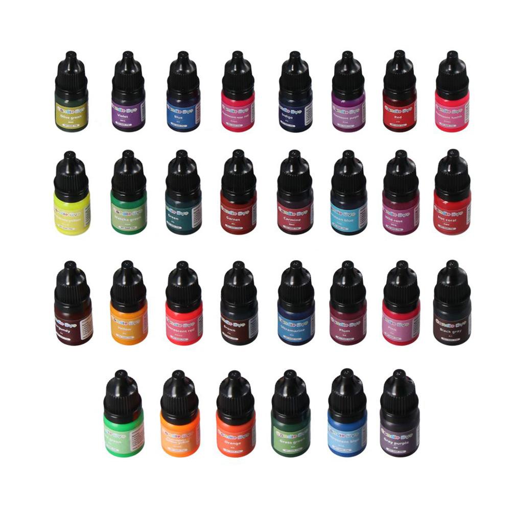 DIY Candle Making Oil based pigments Liquid Oil-Based dye 24 Color 5ML Candle Wax 30 Color Natural Color Candle Making