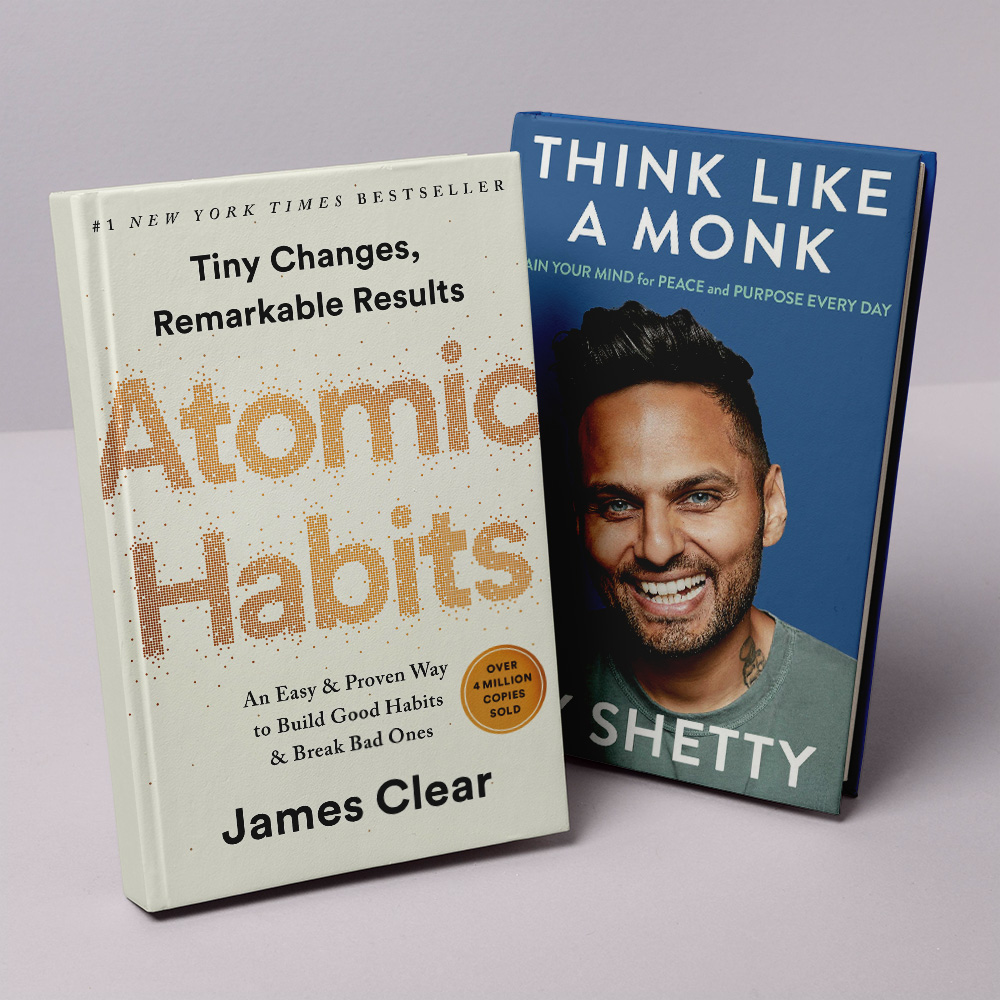 Atomic Habits + Think Like a Monk l Combo of 2 Books