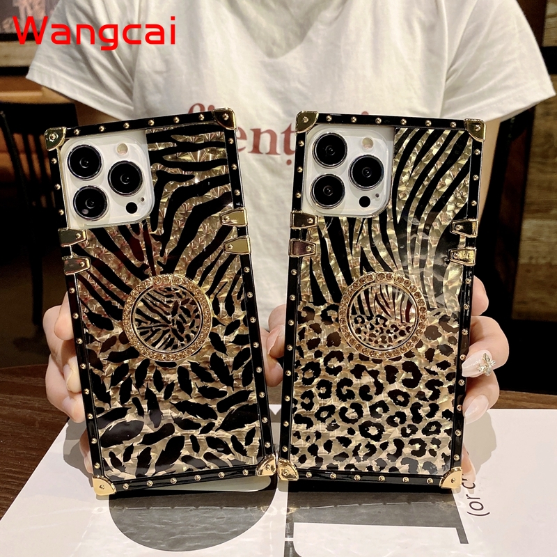 Luxury Gold Leopard Feather Case for Samsung Galaxy A71 A51 A11 A21S A10E A40 A60 M40 M31 A31 Glitter Ring Holder Stand Cover